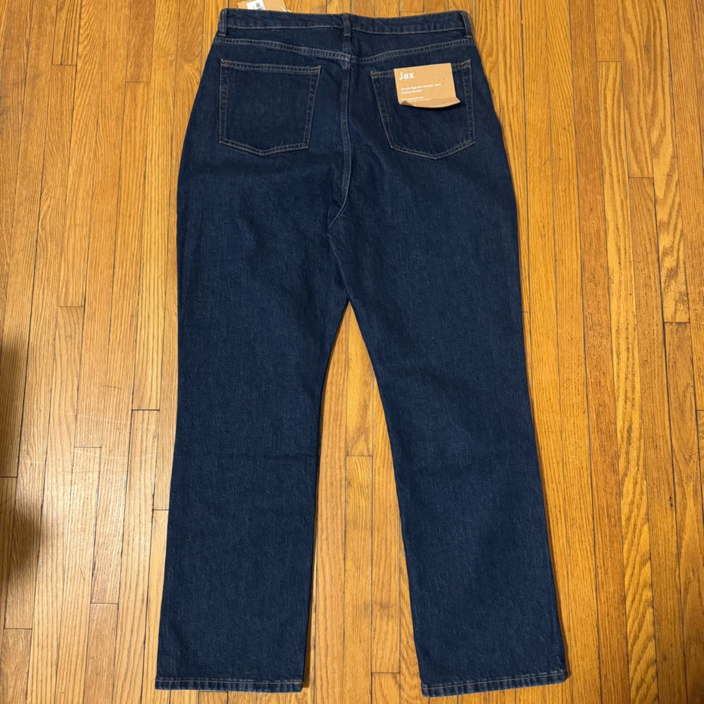 Reformation Jax Dark Wash Straight Leg Jeans - Women’s 33 NWT - Picture 6 of 14